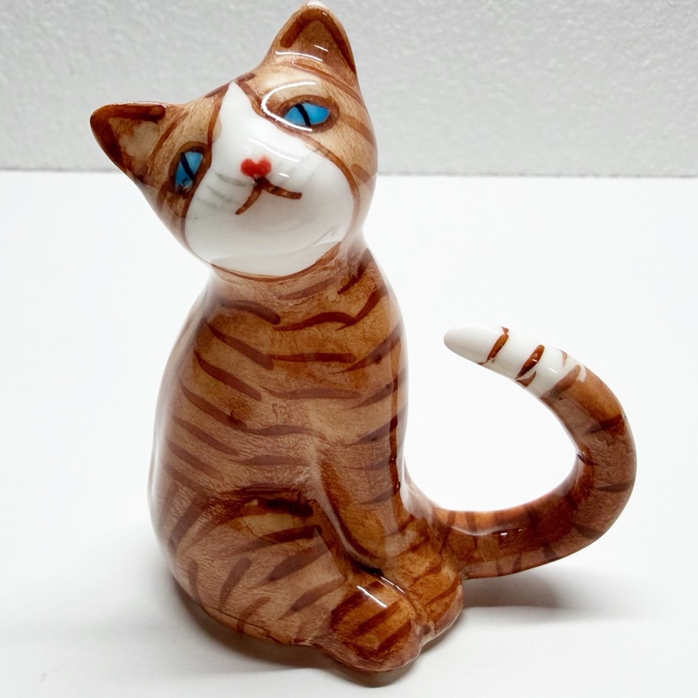 Vintage Hand Painted Orange Tabby Cat Fine Bone China